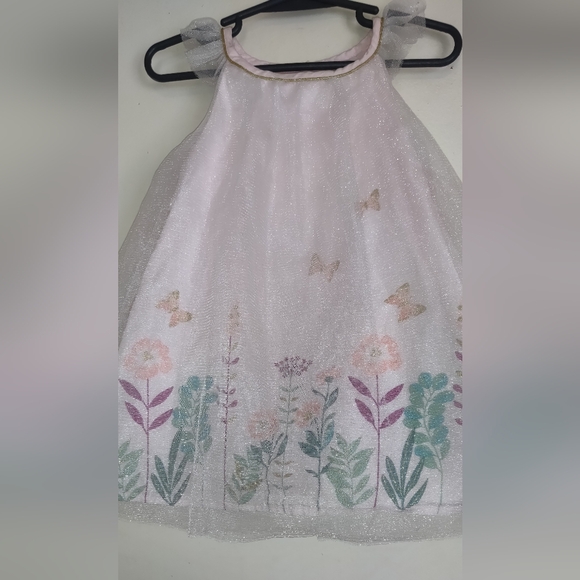 Catherine Malandrino Mini Baby Pink & White Dress Sz 18months TULLE Butterfly - Picture 2 of 6
